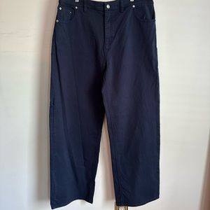 Tibi Garment Washed Navy Twill Jeans